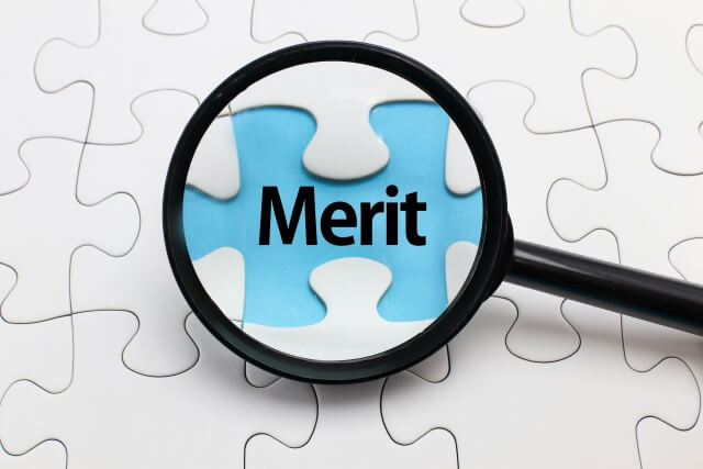 パズルの中のMeritを覗くルーペ